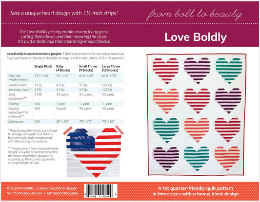 Love Boldly Quilt Pattern - PRINTED