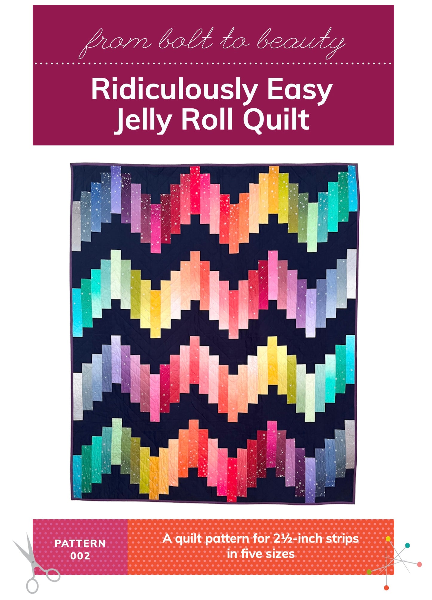 Ridiculously Easy Jelly Roll Quilt Pattern - PDF